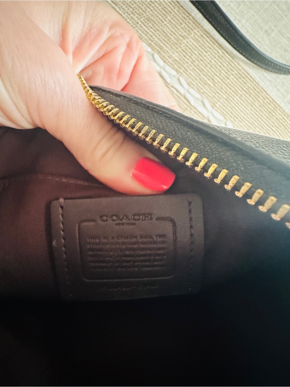 Coach Black Mini Rowan File Pebbled Leather Crossbody with Gold Accents - Picture 9 of 14